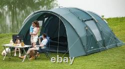 Luxury 6 Man Tunnel Tent Large Family with Living Area 2 Bedroom green