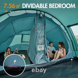 Luxury 6 Man Tunnel Tent Large Family with Living Area 2 Bedroom green