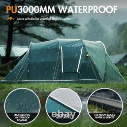 Luxury 6 Man Tunnel Tent Large Family with Living Area 2 Bedroom green