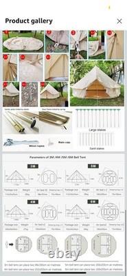 Luxury Camping Bell Tent 4 Seasons 4-6 People Outdoor