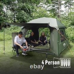 Luxury Family Pop-Up Tent 4-Person Capacity with Waterproof and Shade Features
