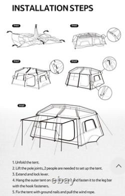 Luxury Glamping Tent Two Bedroom Family Camping House Outdoor 13m² 5-8 Person