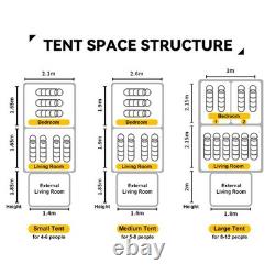 Luxury Tents For Camping Large Family Tent With Rooms 4-12 People TXGH