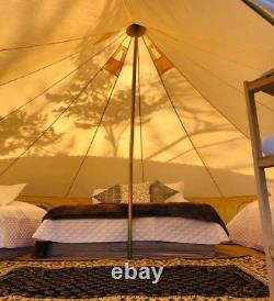 Luxury outdoor waterproof four seasons family camping cotton canvas 6M bell tent