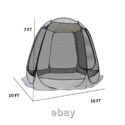 Mesh Tent Bug Screen Popup Dome Camping Enclosure Zipper Door Sun shade 10'x10
