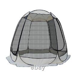 Mesh Tent Bug Screen Popup Dome Camping Enclosure Zipper Door Sun shade 10'x10