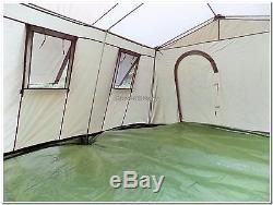 Military Army Outdoor Large BaseCamp Tent Shelter 6 Person Olive Factory New