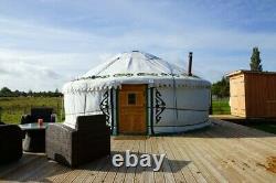 Mongolian Yurt White 6m diameter with Green design Brand New