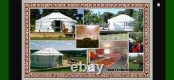 Mongolian Yurt White 6m diameter with Green design Brand New