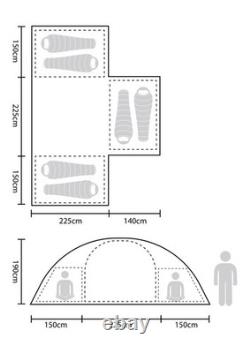 Mountain Warehouse Camping Tent Dome Style with Large Ventilation 6 Person
