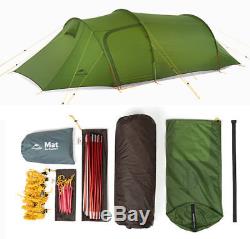 Naturehike 3 Person Camping Tent Large Space 4 Season 2-Room Outdoor Tunnel Tent