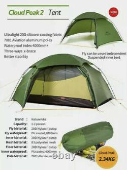Naturehike Cloud Peak 2 man Tent 4 seasons Backpacking Hiking Wild Camping NEW