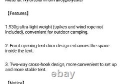 Naturehike Cloud-up 2 Ultralight Camping Tent for 2 Persons, Just Over 1kg