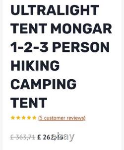 Naturehike Mongar 3-Person Ultralight BackpackingTent Excellent Condition