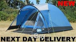 New 2018 Kampa Brighton 4 Person Man Family Festival lightweight Dome Tent Large