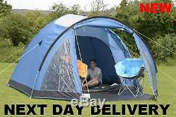New 2018 Kampa Brighton 5 Person Man Family Festival lightweight Dome Tent Large