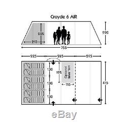 New 2018 Kampa Croyde 6 Man Person Berth Inflatable Large Family Air Tent 2018