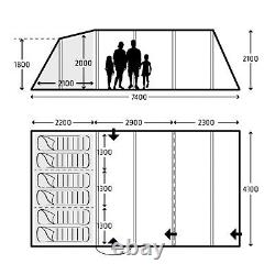 New 2021 Kampa Croyde 6 AIR Pro 6 man Berth Person Inflatable Large Tent