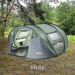 New 4/5 Person Lightweight Pop-up Camping Tent Grey Waterproof Family Outdoor UK