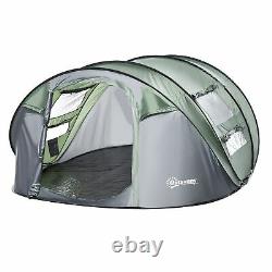 New 4/5 Person Lightweight Pop-up Camping Tent Grey Waterproof Family Outdoor UK