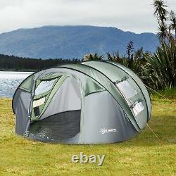 New 4/5 Person Lightweight Pop-up Camping Tent Grey Waterproof Family Outdoor UK