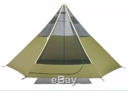 New Large Outdoor 4 5 6 7 8 PERSON TEEPEE TIPI TENT WATERPROOF Khaki