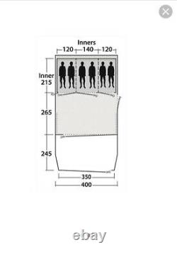 New Outwell Harwood 6 Family Tent 6 Person 3 Sleeping Areas