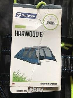 New Outwell Harwood 6 Family Tent 6 Person 3 Sleeping Areas