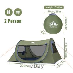 Night Cat 2 Person Pop Up Tent For Fishing Hiking Camping Tent Quick Easy