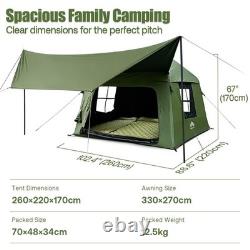 Night Cat Glamping Air Tent Inflatable Family Camping Tent With Large Awning