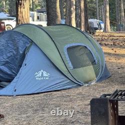 Night Cat Pop up Tent for 2-4 Persons Easy Quick Setup Foldable Instant Tent