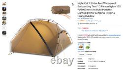 NightCat 2 Person Waterproof Camping Tent, Backpacking Hiking Double Layer green