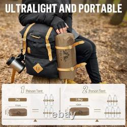 NightCat 2 Person Waterproof Camping Tent, Backpacking Hiking Double Layer green