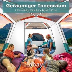 Northix Camping Tent 2 Room Large Family Shelter with Porch 8-10 Person Awning