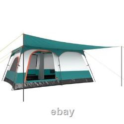 Northix Camping Tent 2 Room Large Family Shelter with Porch 8-10 Person Awning