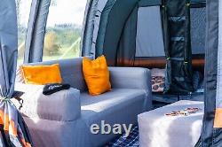 OLPRO 4 Person Inflatable Tent Blakedown Breeze Air Beam Family Camping Grey