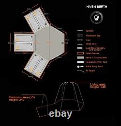 OLPRO Large Hive 6 Berth Family Tent with 3 Bedrooms and large Living Area