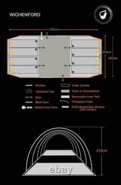 OLPRO Wichenford 3.0 8 Berth Tent Package (Tent, Carpet, Footprint & Extension)