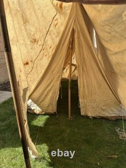Old Large Canvas Tent & Old Leather Bag Needs Restoring
