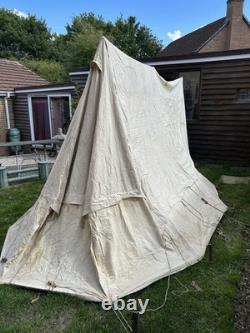Old Large Canvas Tent & Old Leather Bag Needs Restoring