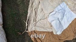 Old Large Canvas Tent & Old Leather Bag Needs Restoring