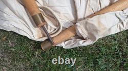 Old Large Canvas Tent & Old Leather Bag Needs Restoring