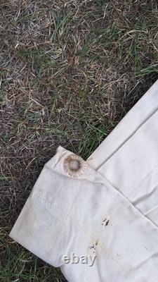 Old Large Canvas Tent & Old Leather Bag Needs Restoring