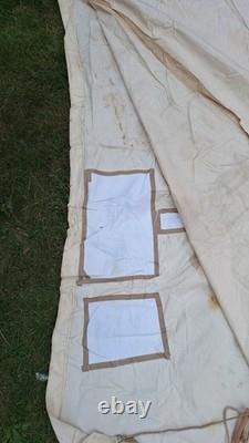 Old Large Canvas Tent & Old Leather Bag Needs Restoring