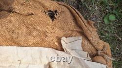 Old Large Canvas Tent & Old Leather Bag Needs Restoring