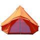Orange 5m Large Window Bell Tent Waterproof Canvas Camping Beach Glamping Tent