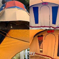 Original Cabanon half moon frame tent, heavy duty canvas, 4 berth, top of range