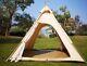 Outdoor 2m Canvas 2-3 Person Pyramid Tent With Double Door Campig Tipi Tent