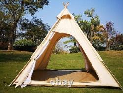 Outdoor 2M Canvas 2-3 Person pyramid Tent with Double Door campig tipi tent