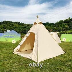 Outdoor 2M Canvas 2-3 Person pyramid Tent with Double Door campig tipi tent